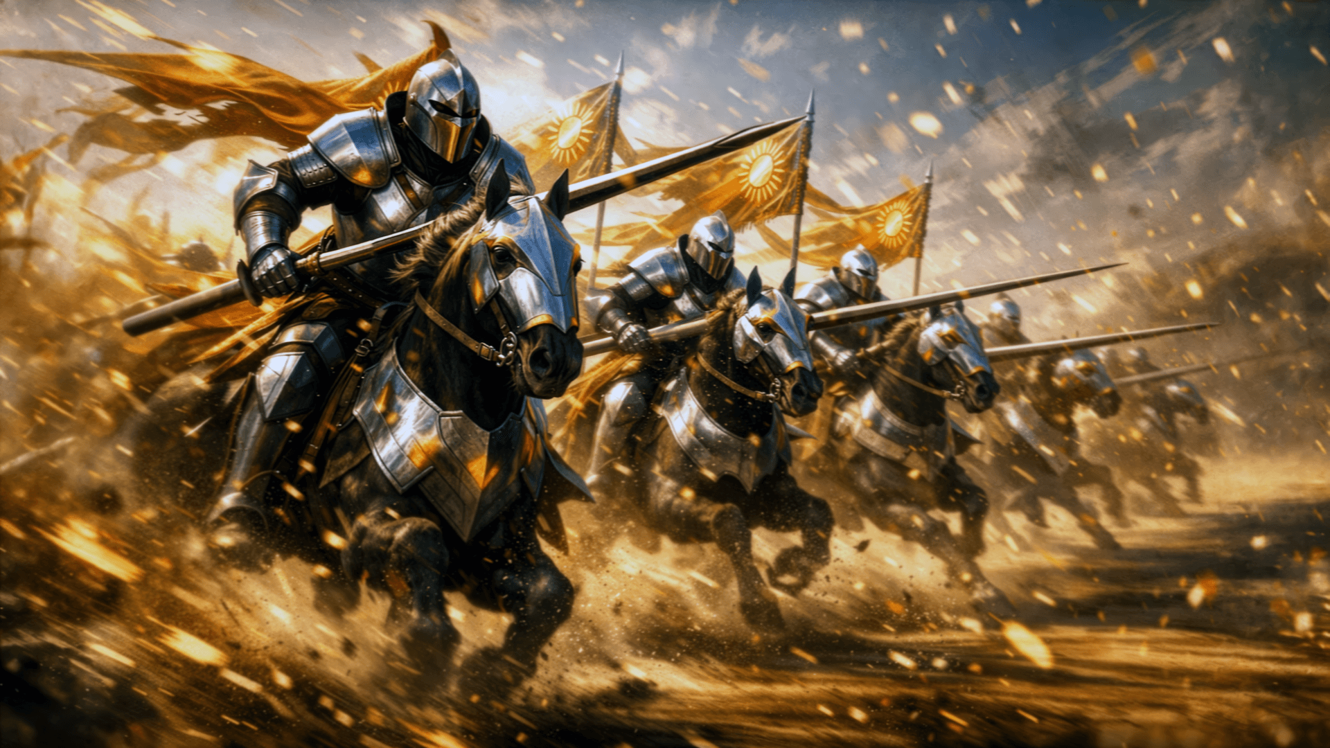 Dawnguard knights charge into battle