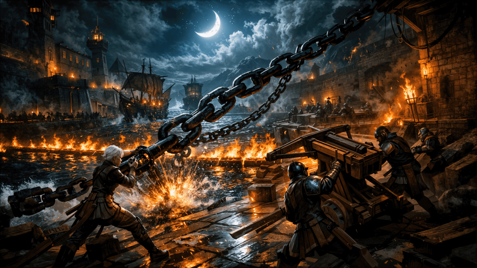 Naval battle in the harbour