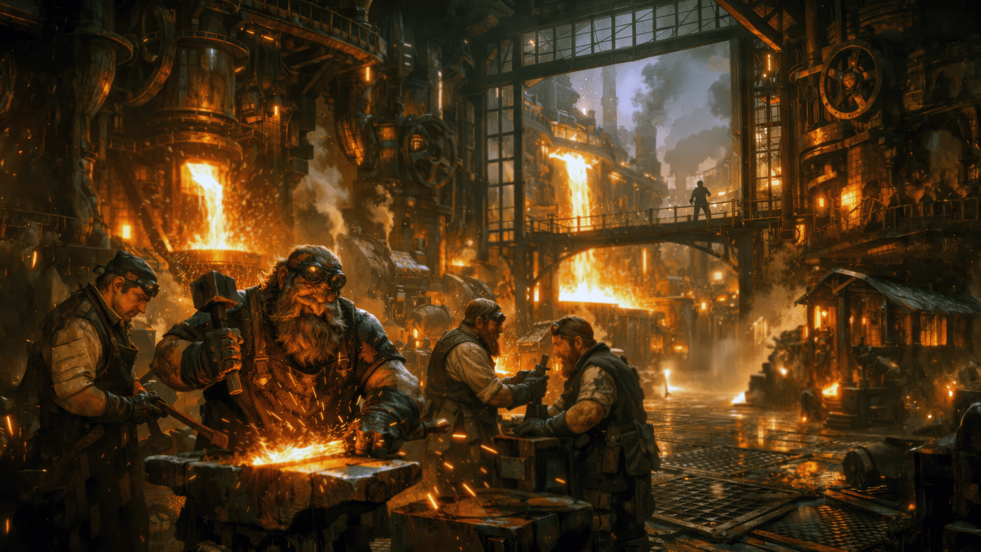 The forges and industries of the city