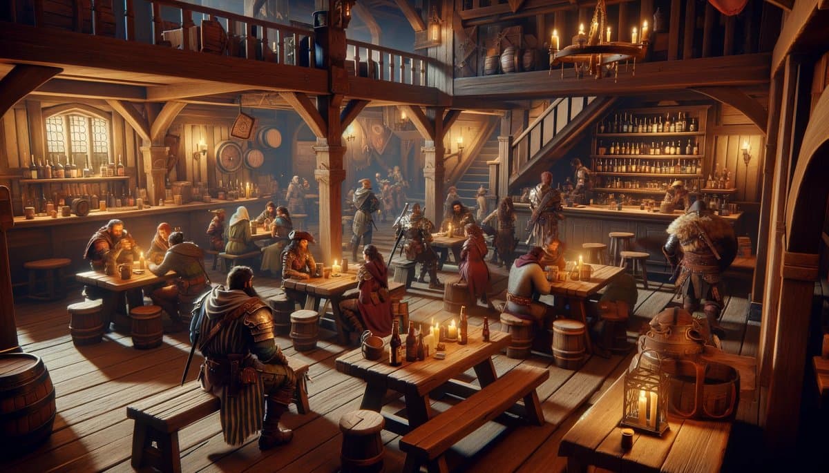 A bustling tavern in Fort Valiance