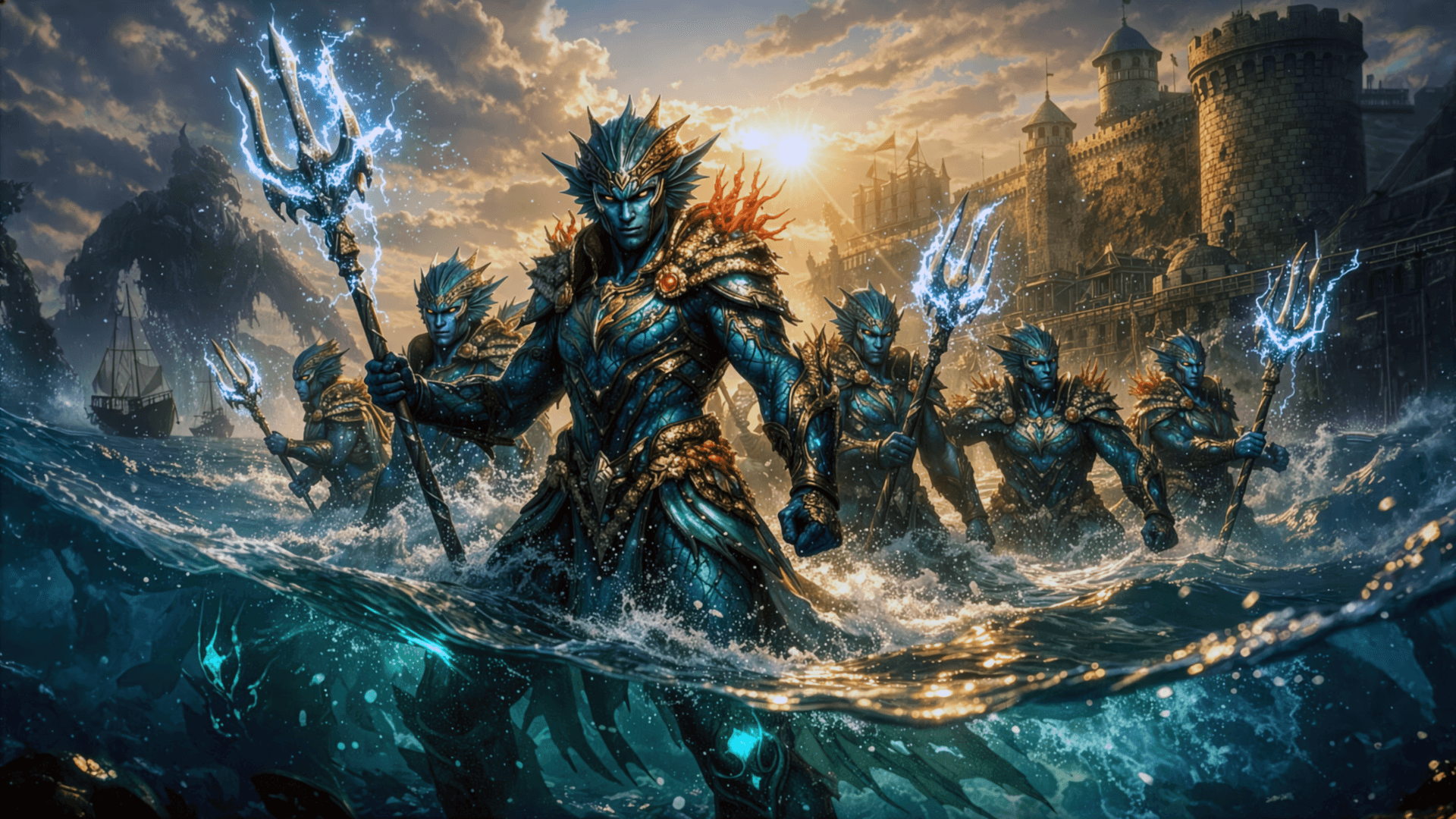 Thalassian harbor masters commanding the great fleet